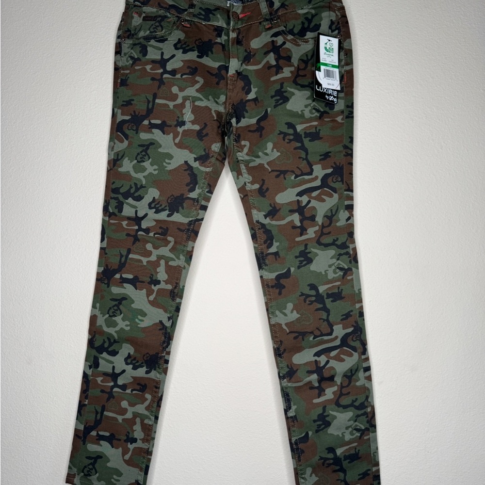 Luxie Green and Brown Ankle Cropped Pants